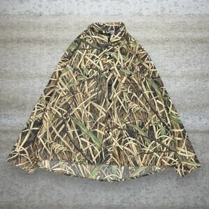 Vintage Shadow Grass Hunting Camo Button Up Shirt Long Sleeve Made in USA 90s